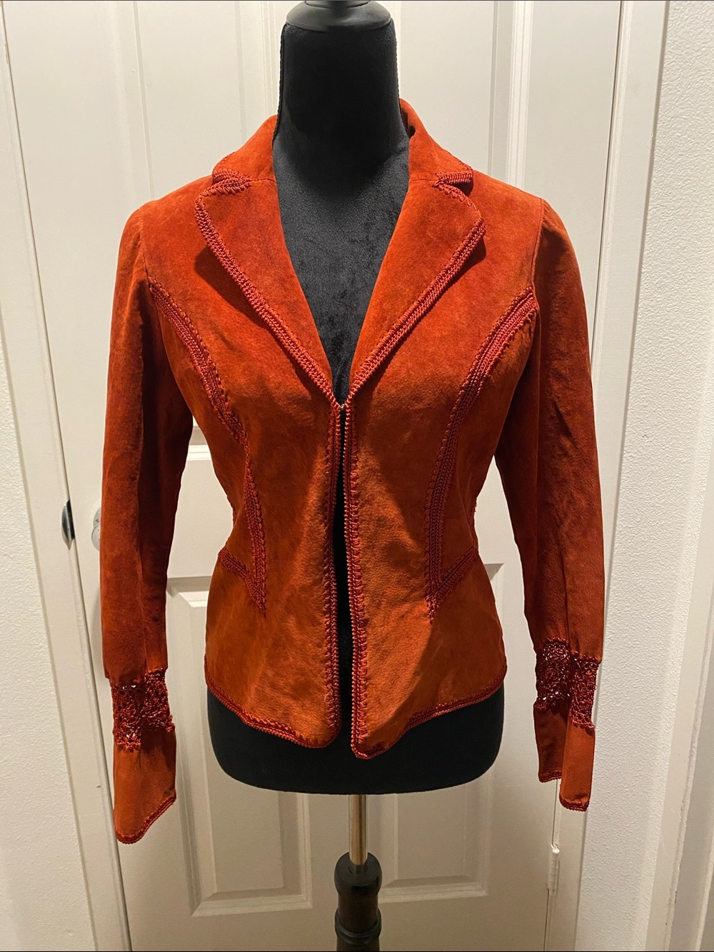EUC Cache Burnt Orange Suede Blazer Jacket Y2K